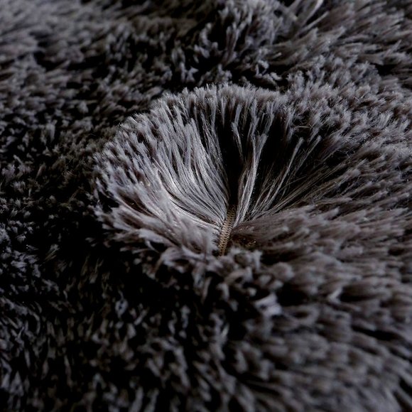 Charcoal Queen Faux Fur Comfy Plush Shaggy Duvet Cover Set Luxury Velvet w … - Picture 4 of 6